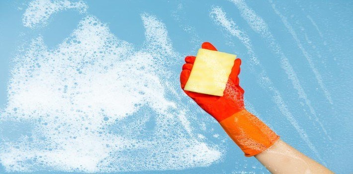 Cleaning a tent with Soap